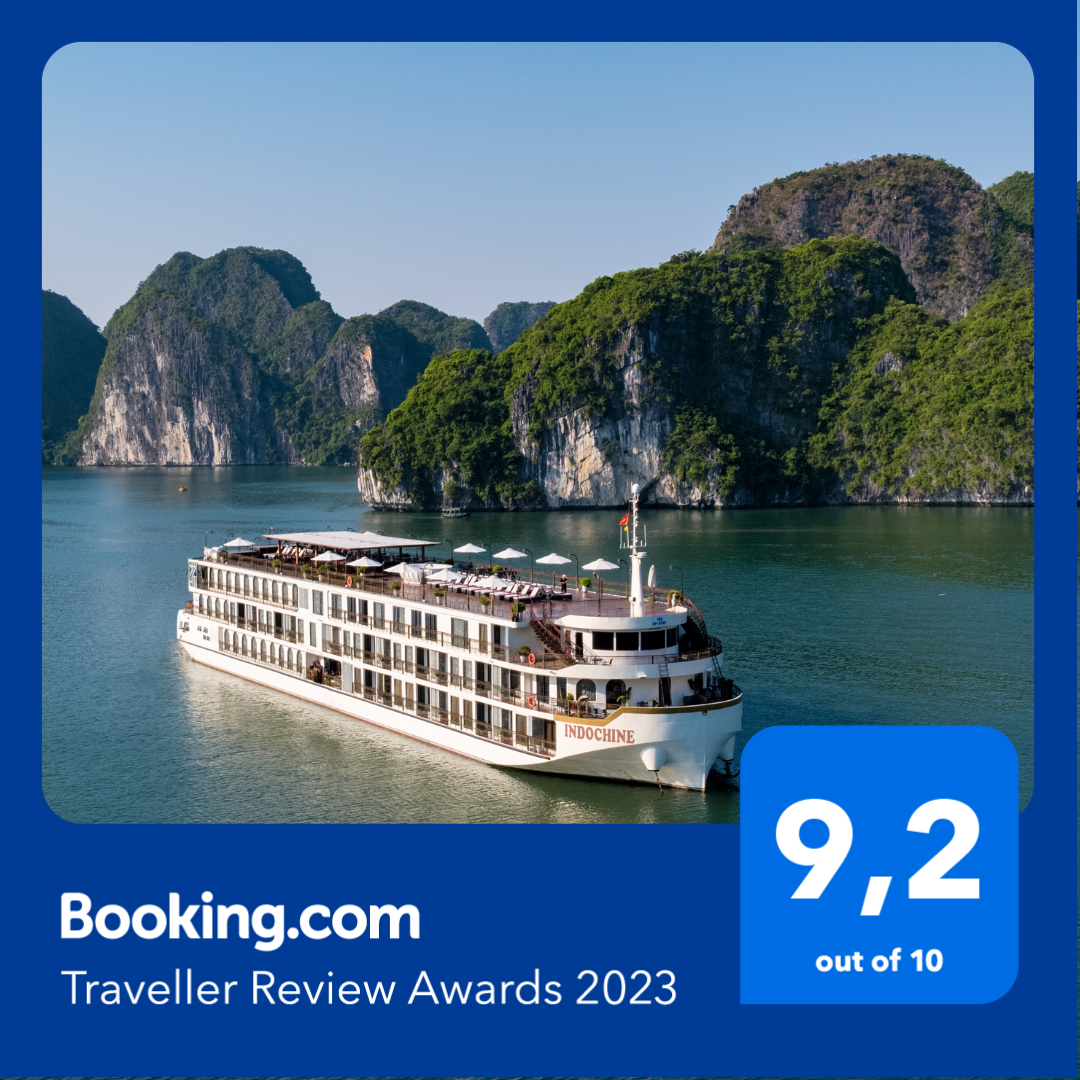 Du thuyền Indochine được Booking.com trao tặng giải thưởng với 9.2/10 điểm